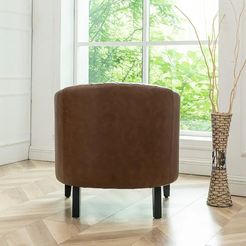 Fauteuil club KINWELL en cuir PU capitonné avec clous décoratifs