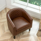 Fauteuil club KINWELL en cuir PU capitonné avec clous décoratifs