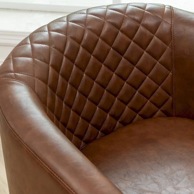 Fauteuil club KINWELL en cuir PU capitonné avec clous décoratifs