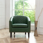 Fauteuil club KINWELL en cuir PU capitonné avec clous décoratifs