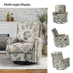 Ensemble de 2 fauteuils inclinables pivotants à bascule Roderich Farmhouse à imprimé floral et accoudoirs arrondis par HULALA HOME