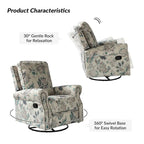 Ensemble de 2 fauteuils inclinables pivotants à bascule Roderich Farmhouse à imprimé floral et accoudoirs arrondis par HULALA HOME
