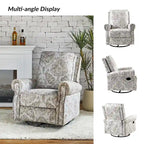 Ensemble de 2 fauteuils inclinables pivotants à bascule Roderich Farmhouse à imprimé floral et accoudoirs arrondis par HULALA HOME