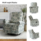 Ensemble de 2 fauteuils inclinables pivotants à bascule Roderich Farmhouse à imprimé floral et accoudoirs arrondis par HULALA HOME