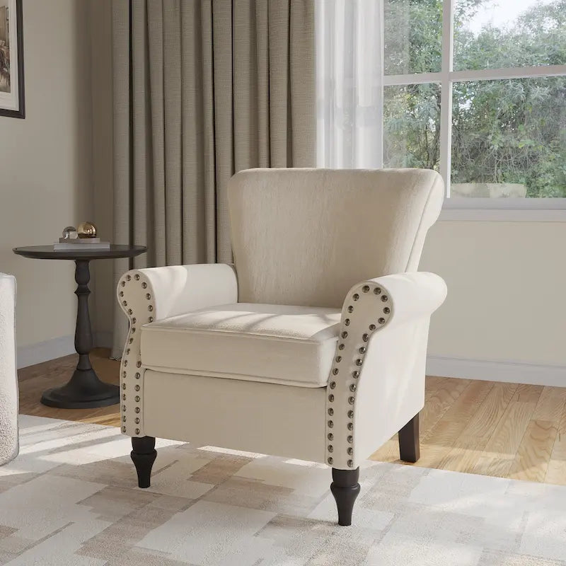 Fauteuils d'appoint modernes du milieu du siècle avec garniture cloutée