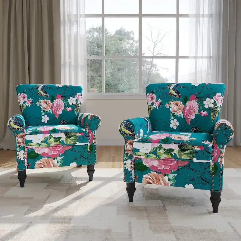 Fauteuils d'appoint modernes du milieu du siècle avec garniture cloutée