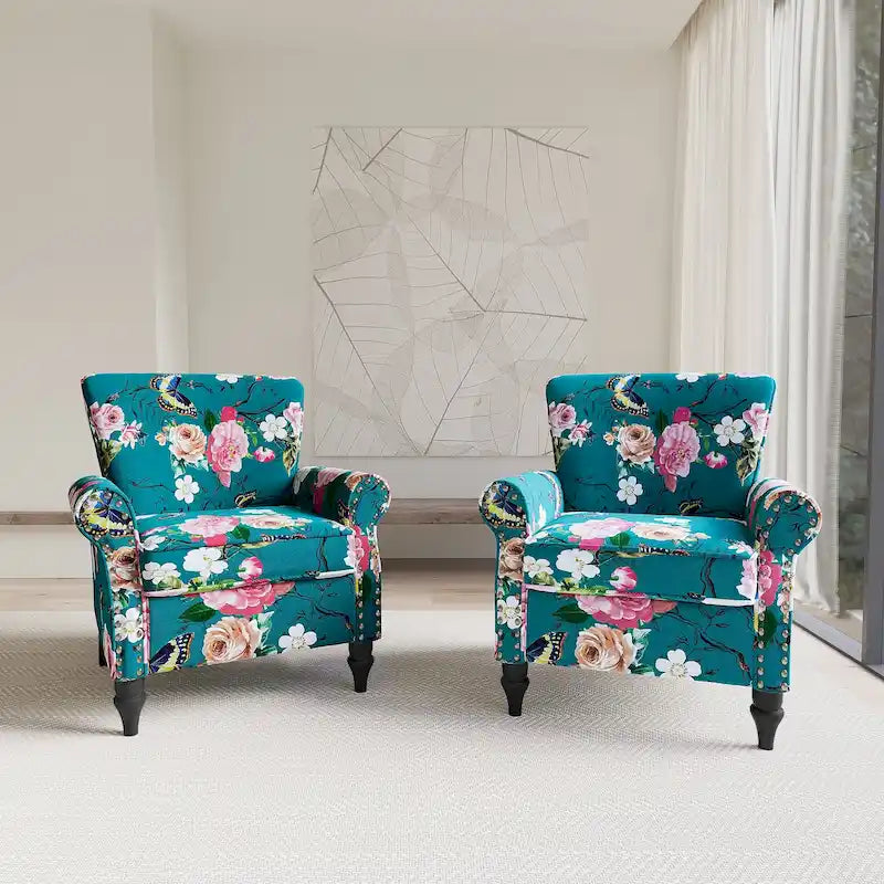 Fauteuils d'appoint modernes du milieu du siècle avec garniture cloutée