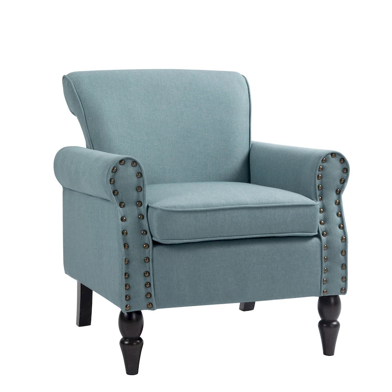 Fauteuils d'appoint modernes du milieu du siècle avec garniture cloutée