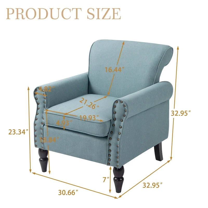 Fauteuils d'appoint modernes du milieu du siècle avec garniture cloutée