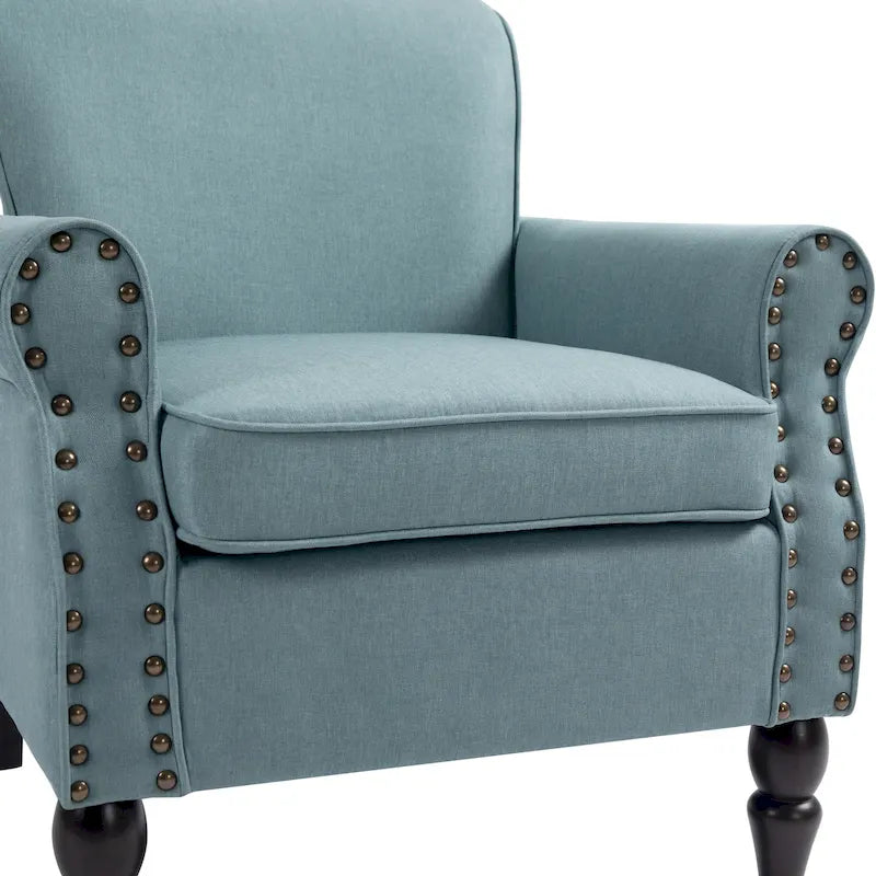 Fauteuils d'appoint modernes du milieu du siècle avec garniture cloutée