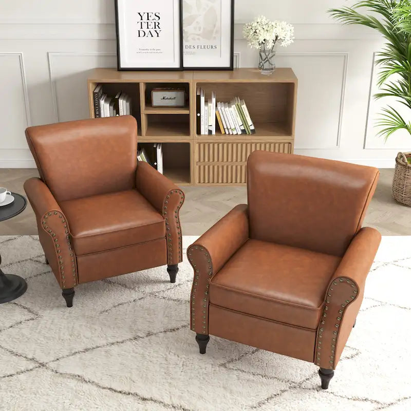 Fauteuils d'appoint modernes du milieu du siècle avec garniture cloutée