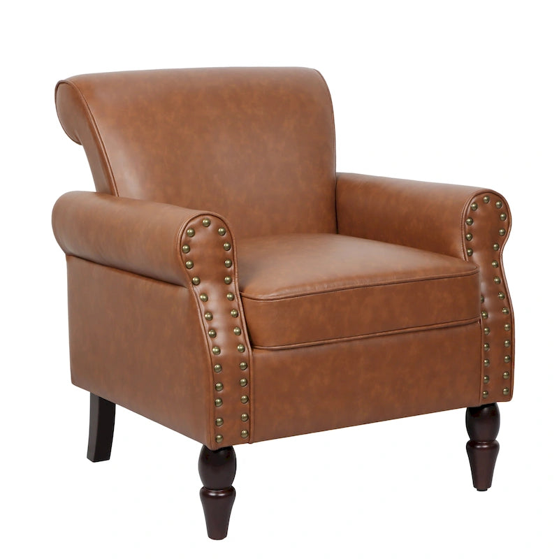 Fauteuils d'appoint modernes du milieu du siècle avec garniture cloutée