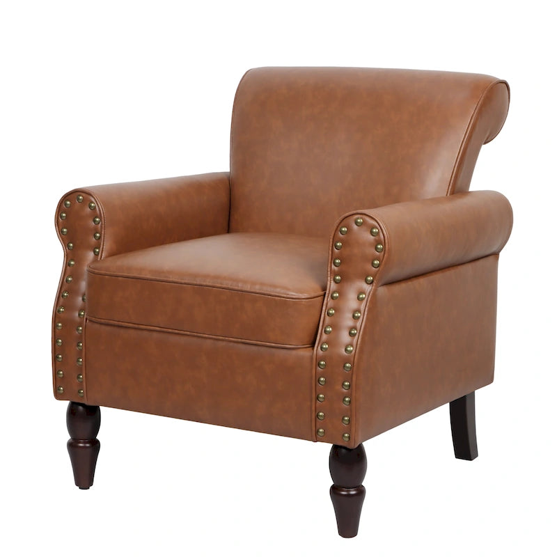 Fauteuils d'appoint modernes du milieu du siècle avec garniture cloutée