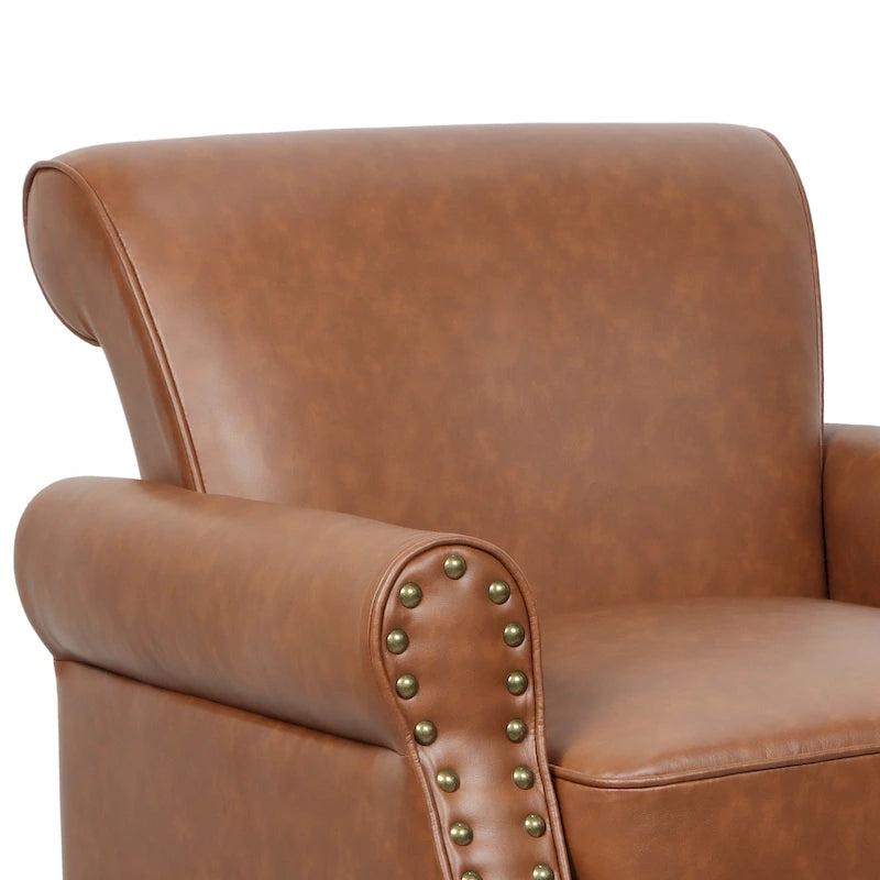 Fauteuils d'appoint modernes du milieu du siècle avec garniture cloutée