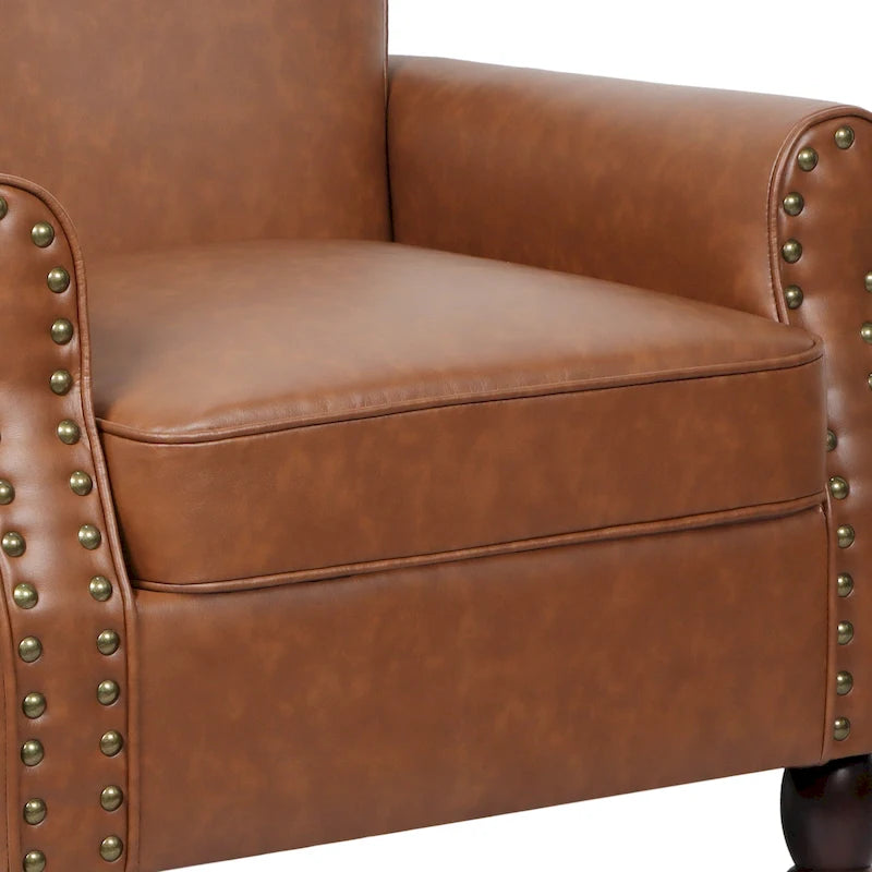 Fauteuils d'appoint modernes du milieu du siècle avec garniture cloutée