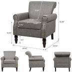 Fauteuils d'appoint modernes du milieu du siècle avec garniture cloutée