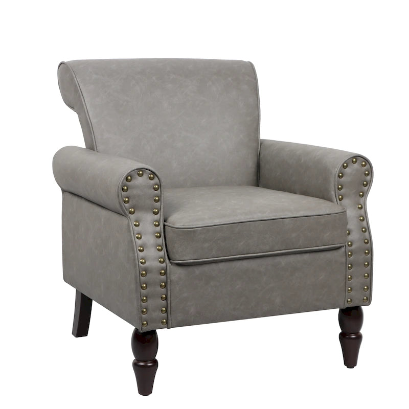 Fauteuils d'appoint modernes du milieu du siècle avec garniture cloutée