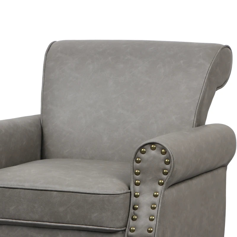 Fauteuils d'appoint modernes du milieu du siècle avec garniture cloutée