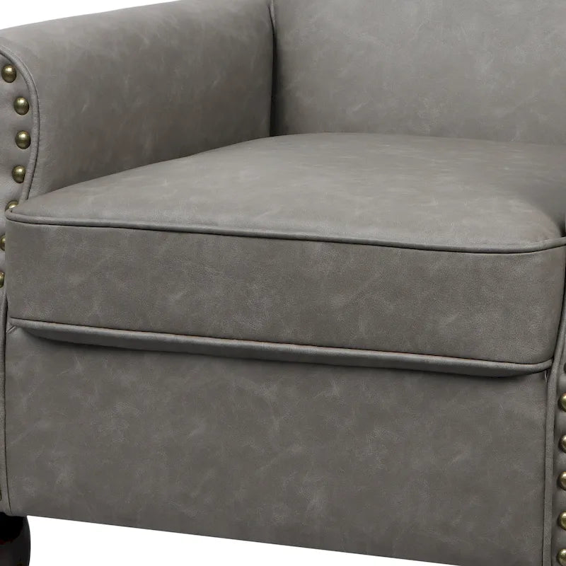 Fauteuils d'appoint modernes du milieu du siècle avec garniture cloutée