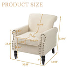 Fauteuils d'appoint modernes du milieu du siècle avec garniture cloutée