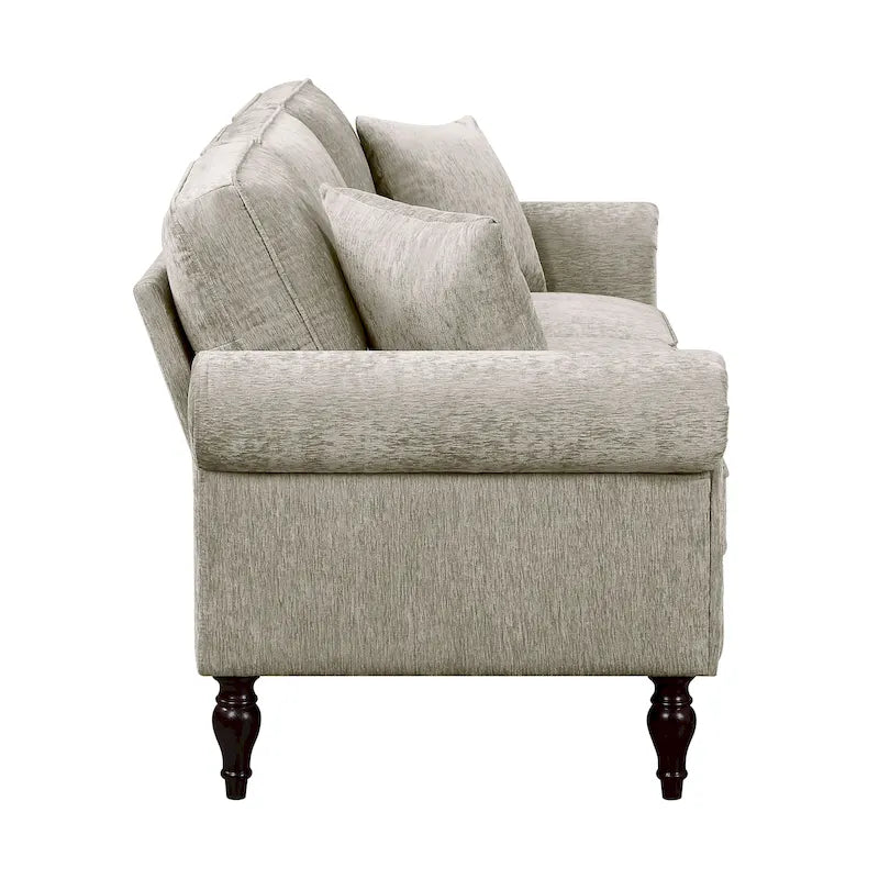 Ensemble de salon 2 pièces Igny traditionnel en chenille à accoudoirs roulés par Furniture of America