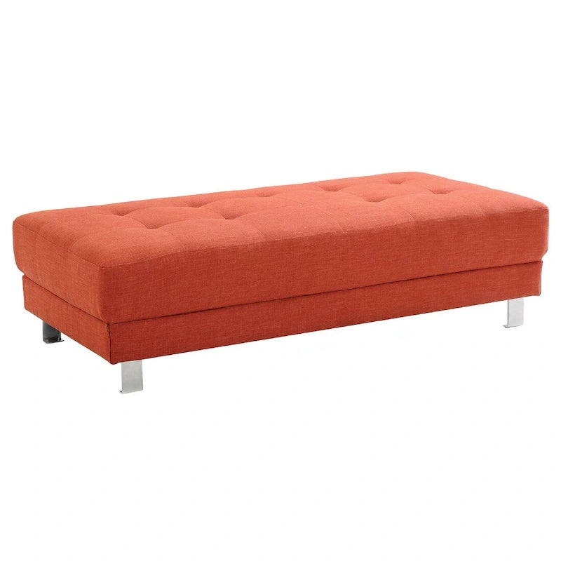 Pouf rembourré en lin Riveredge