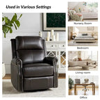 Ensemble de 2 fauteuils inclinables électriques pivotants Renato en cuir véritable traditionnel avec clous décoratifs et base en métal, par HULALA HOME