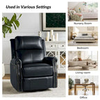 Ensemble de 2 fauteuils inclinables électriques pivotants Renato en cuir véritable traditionnel avec clous décoratifs et base en métal, par HULALA HOME