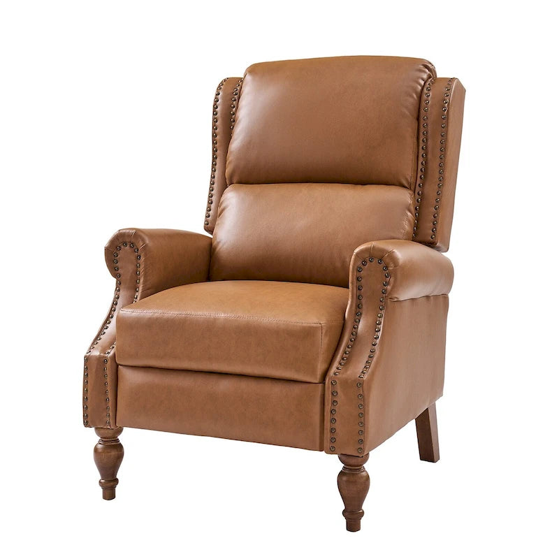 Fauteuil inclinable manuel Terri traditionnel en cuir végétalien de HULALA HOME