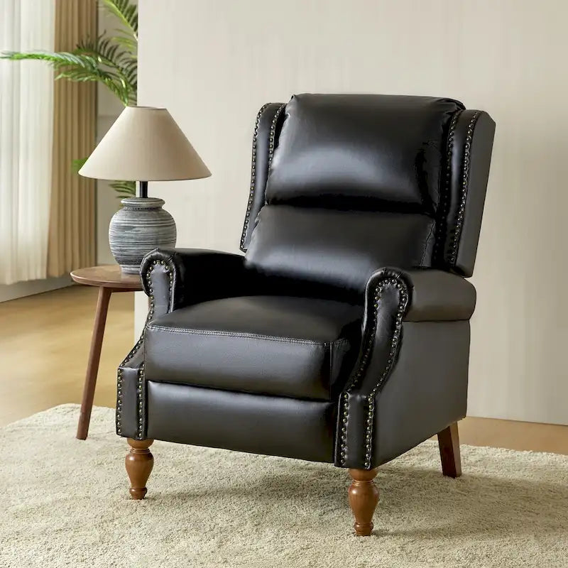 Fauteuil inclinable manuel Terri traditionnel en cuir végétalien de HULALA HOME