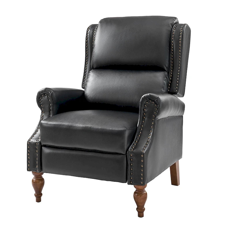 Fauteuil inclinable manuel Terri traditionnel en cuir végétalien de HULALA HOME