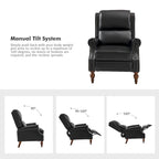 Fauteuil inclinable manuel Terri traditionnel en cuir végétalien de HULALA HOME