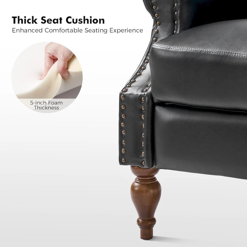 Fauteuil inclinable manuel Terri traditionnel en cuir végétalien de HULALA HOME