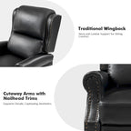 Fauteuil inclinable manuel Terri traditionnel en cuir végétalien de HULALA HOME