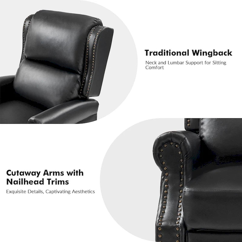 Fauteuil inclinable manuel Terri traditionnel en cuir végétalien de HULALA HOME