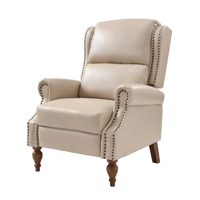Fauteuil inclinable manuel Terri traditionnel en cuir végétalien de HULALA HOME