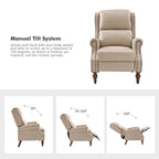 Fauteuil inclinable manuel Terri traditionnel en cuir végétalien de HULALA HOME