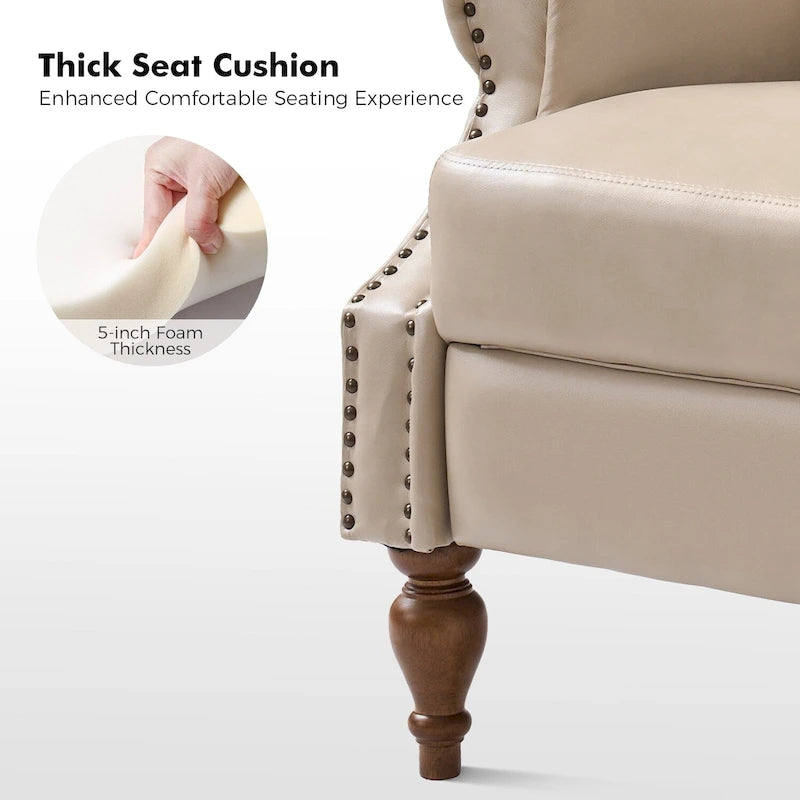 Fauteuil inclinable manuel Terri traditionnel en cuir végétalien de HULALA HOME