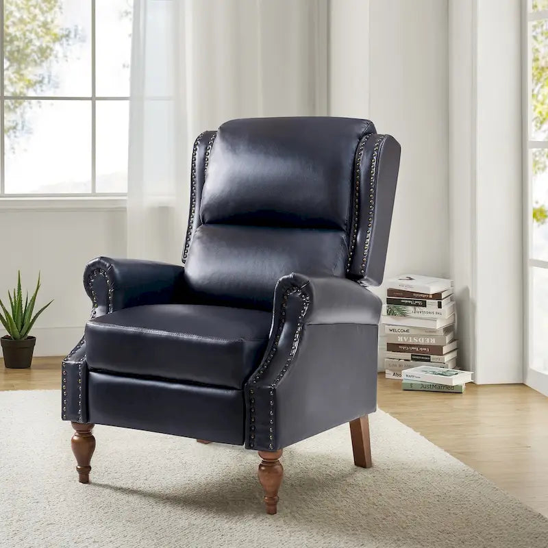 Fauteuil inclinable manuel Terri traditionnel en cuir végétalien de HULALA HOME