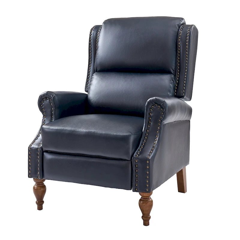 Fauteuil inclinable manuel Terri traditionnel en cuir végétalien de HULALA HOME