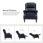 Fauteuil inclinable manuel Terri traditionnel en cuir végétalien de HULALA HOME