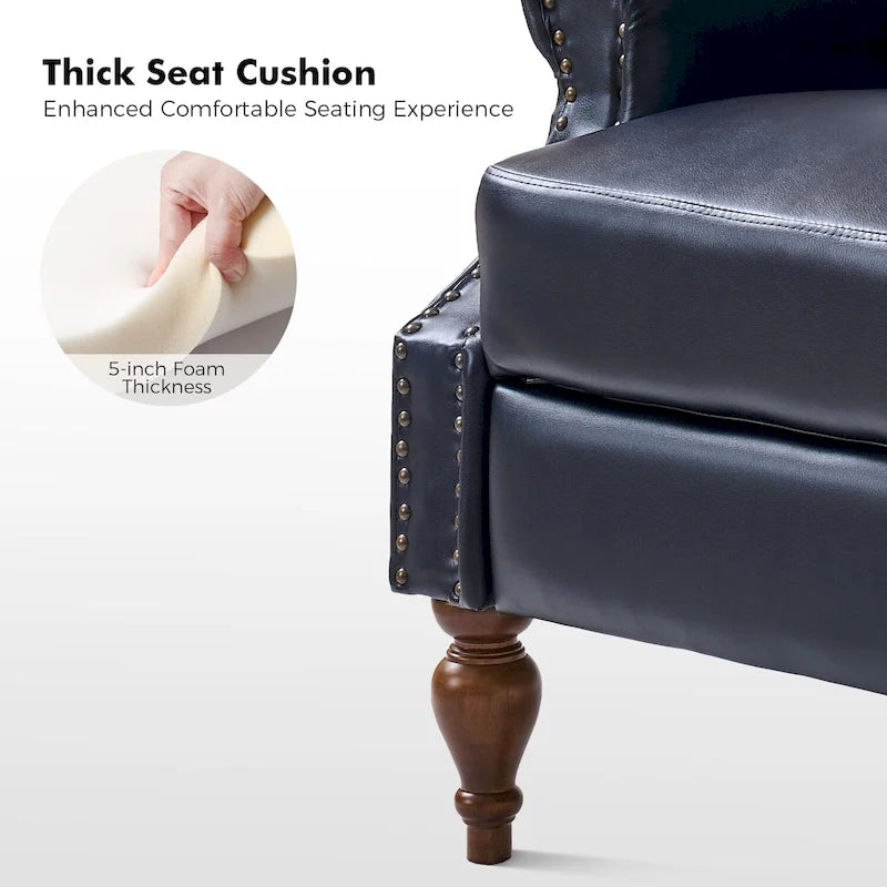 Fauteuil inclinable manuel Terri traditionnel en cuir végétalien de HULALA HOME