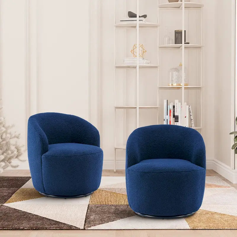 Fauteuil pivotant rembourré Ouyessir Modern Teddy (lot de 2)