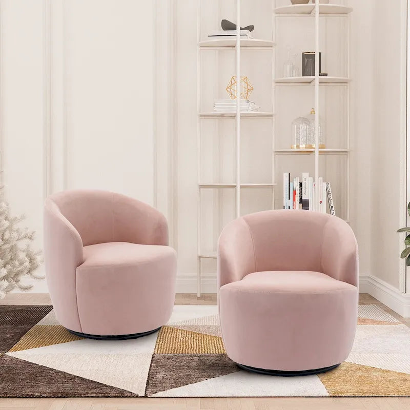 Fauteuil pivotant rembourré Ouyessir Modern Teddy (lot de 2)