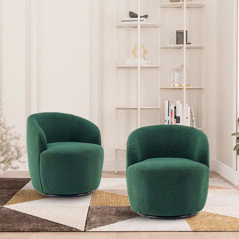 Fauteuil pivotant rembourré Ouyessir Modern Teddy (lot de 2)