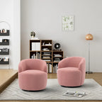Fauteuil pivotant rembourré Ouyessir Modern Teddy (lot de 2)