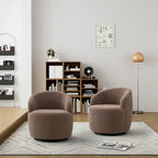 Fauteuil pivotant rembourré Ouyessir Modern Teddy (lot de 2)