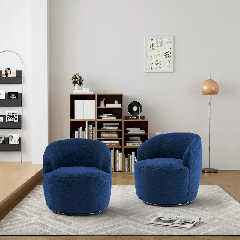 Fauteuil pivotant rembourré Ouyessir Modern Teddy (lot de 2)