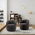 Fauteuil pivotant rembourré Ouyessir Modern Teddy (lot de 2)