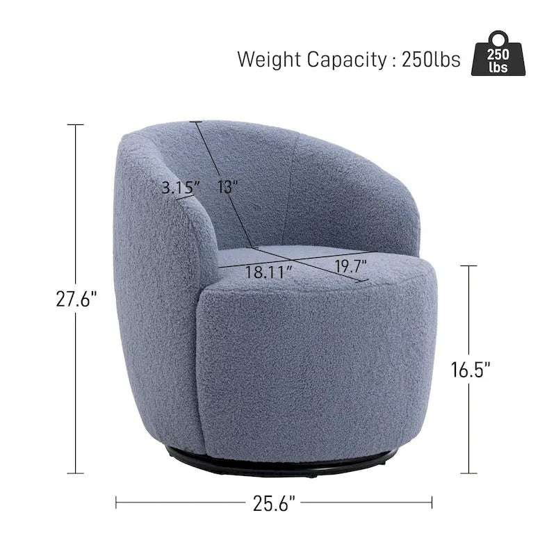 Fauteuil pivotant rembourré Ouyessir Modern Teddy (lot de 2)